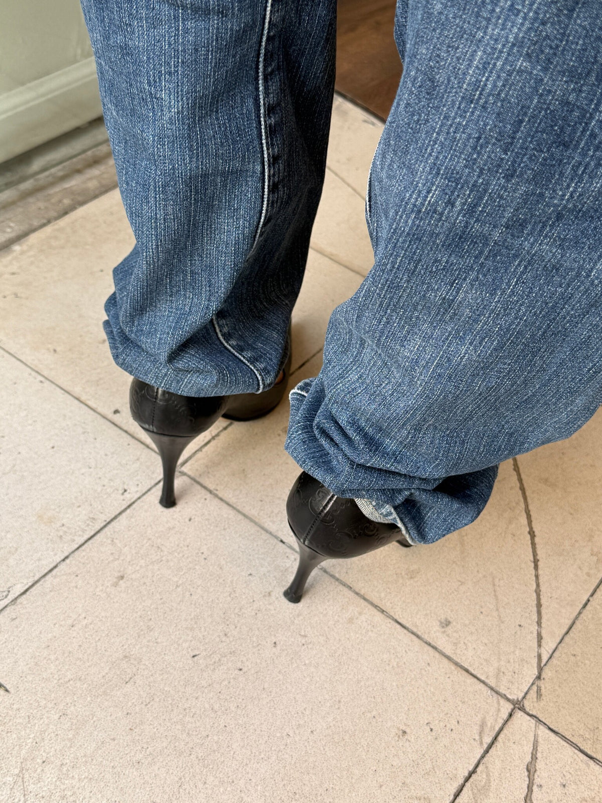 Gucci Guccissima Leather Pointed Pumps 37.5 EU