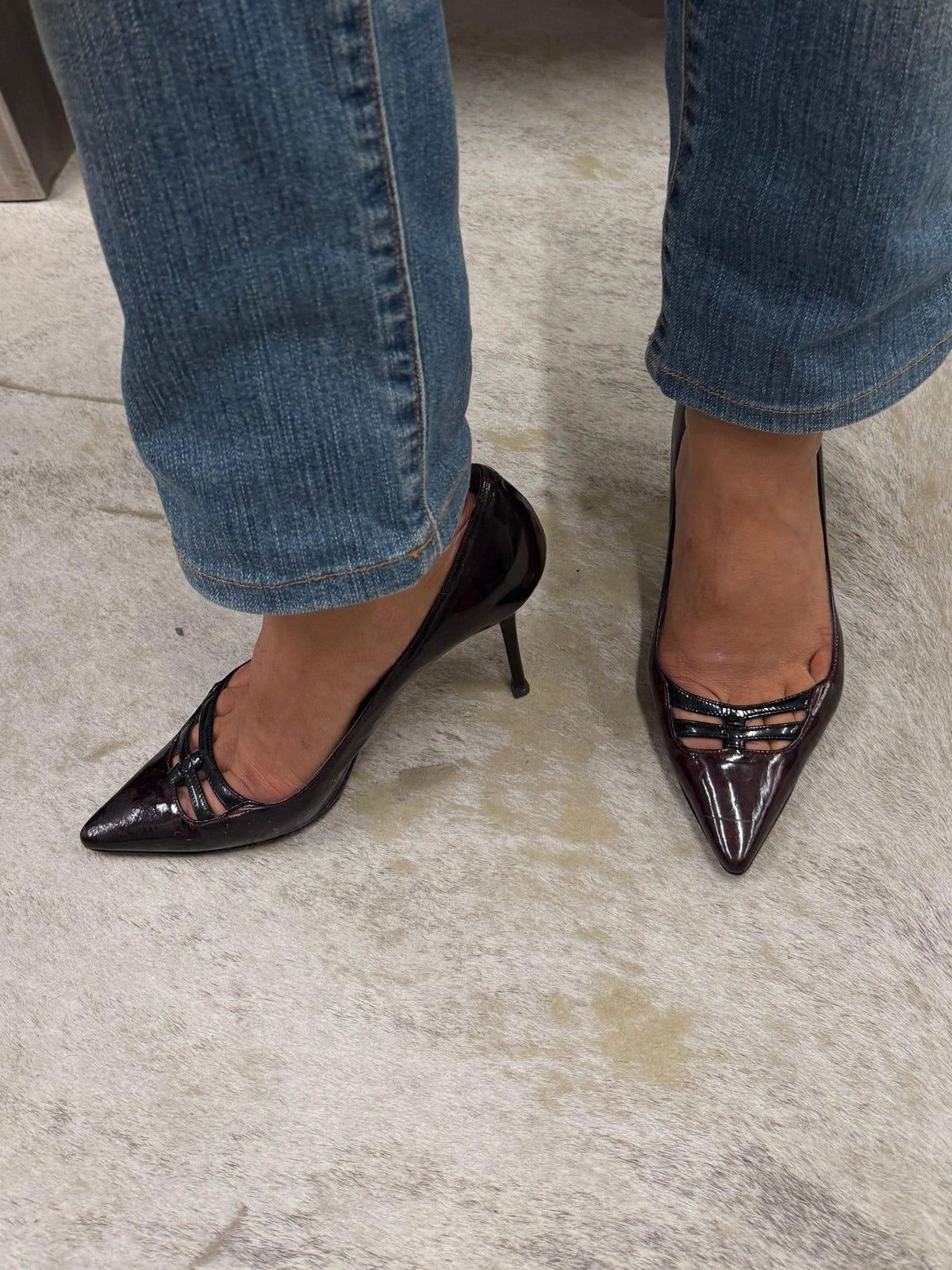 Jimmy Choo Patent Leather Strappy Pointed Pumps 37 EU