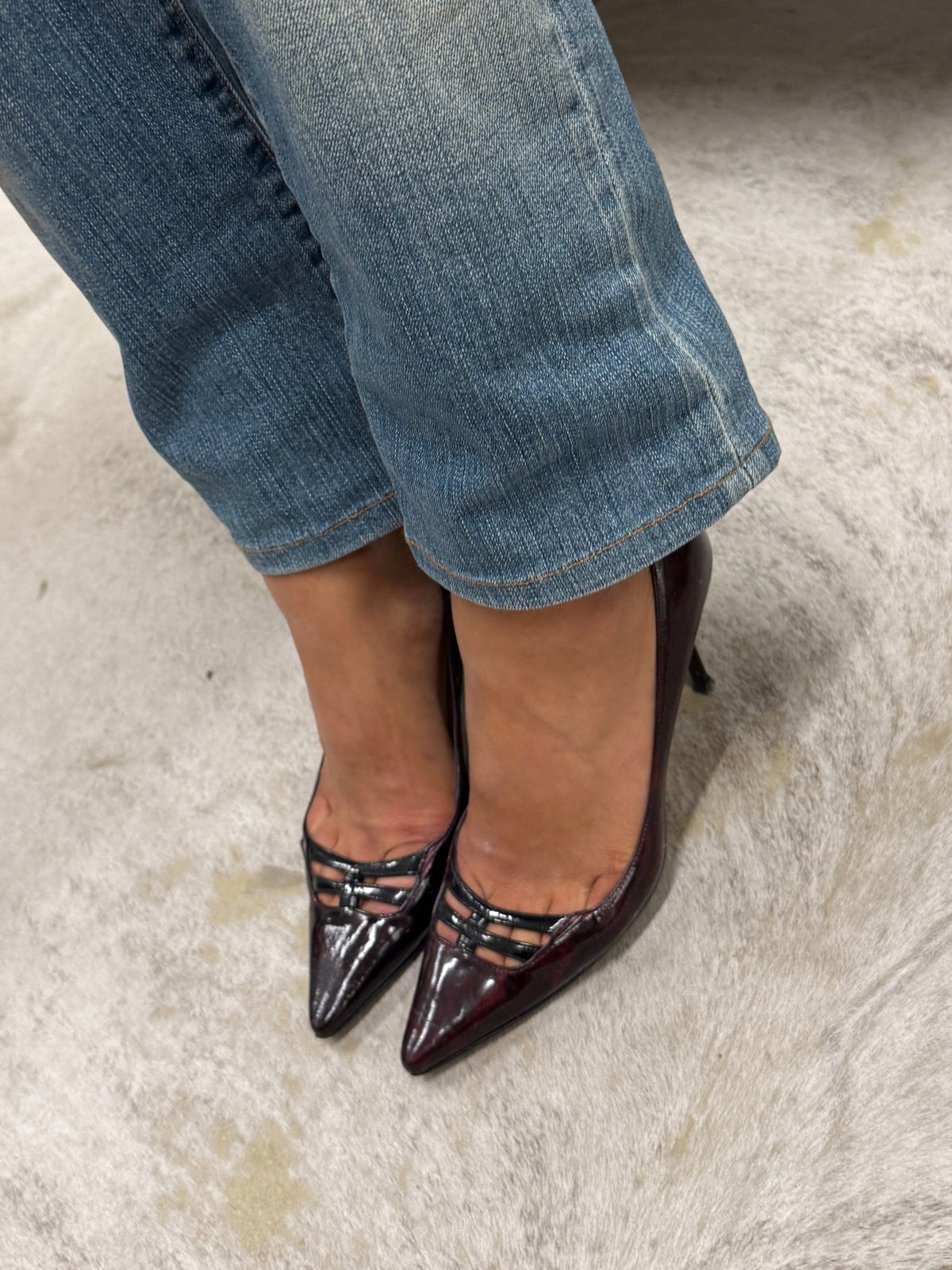 Jimmy Choo Patent Leather Strappy Pointed Pumps 37 EU