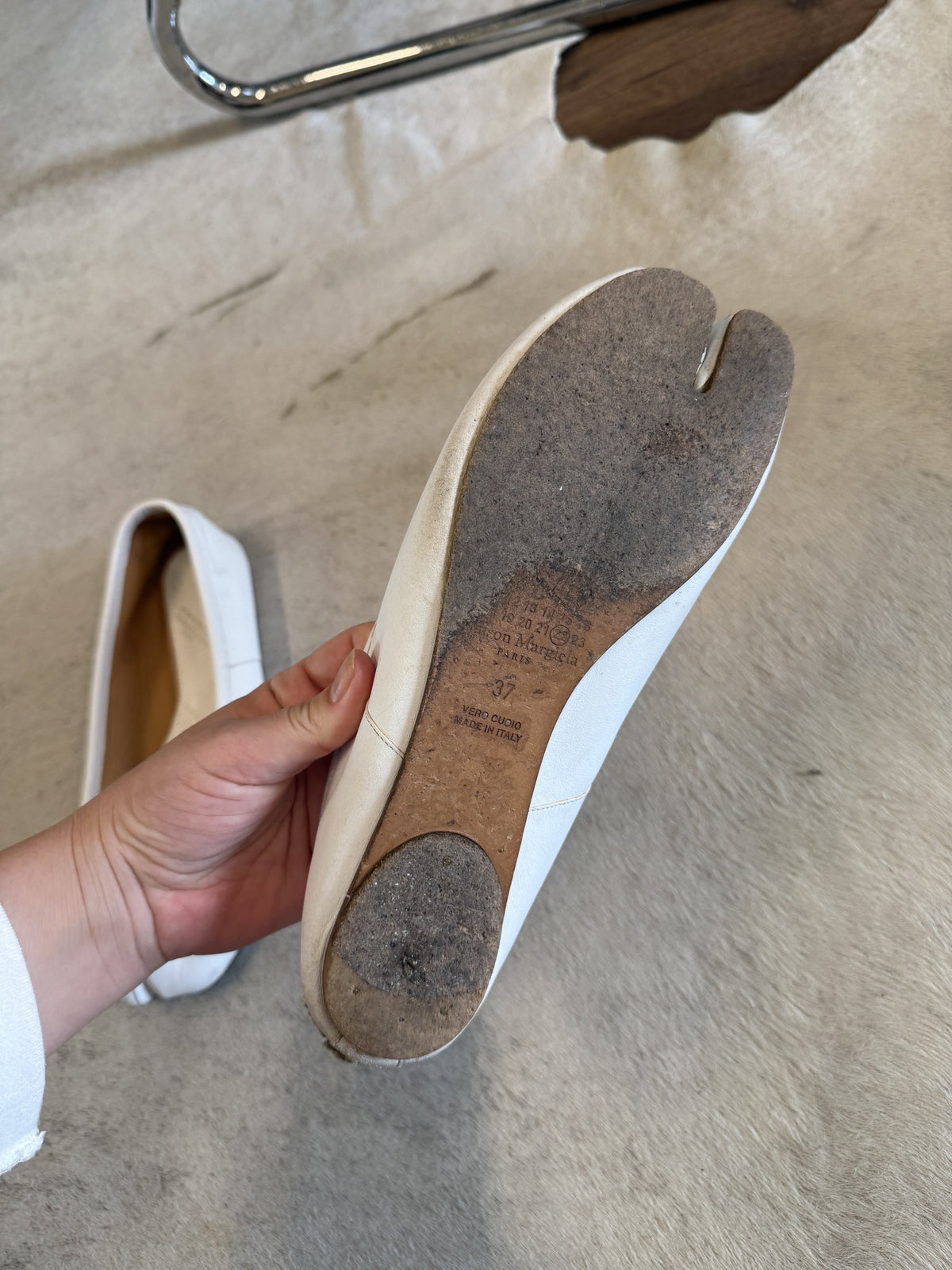 Maison Margiela Tabi Leather Ballet Flats 38 EU