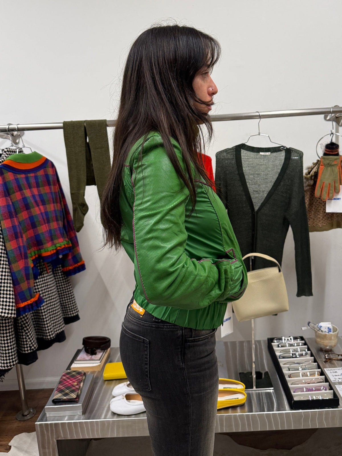 Patrizia Pepe Perforated Leather Jacket