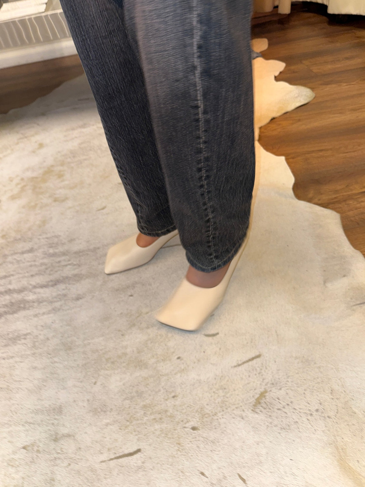 Pippichic Square Toe Leather Pumps 37.5-38 EU