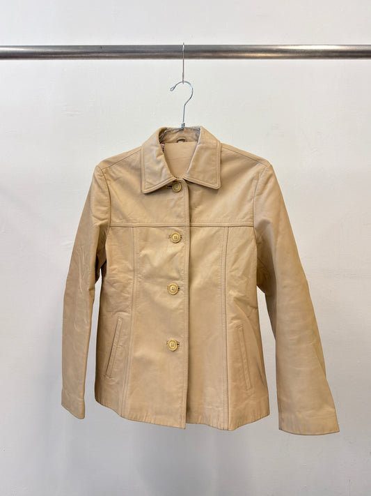 Vintage Leather Button Jacket