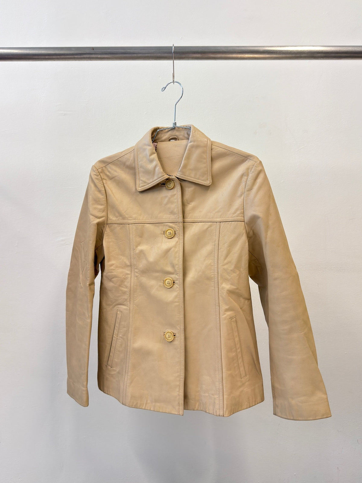 Vintage Leather Button Jacket