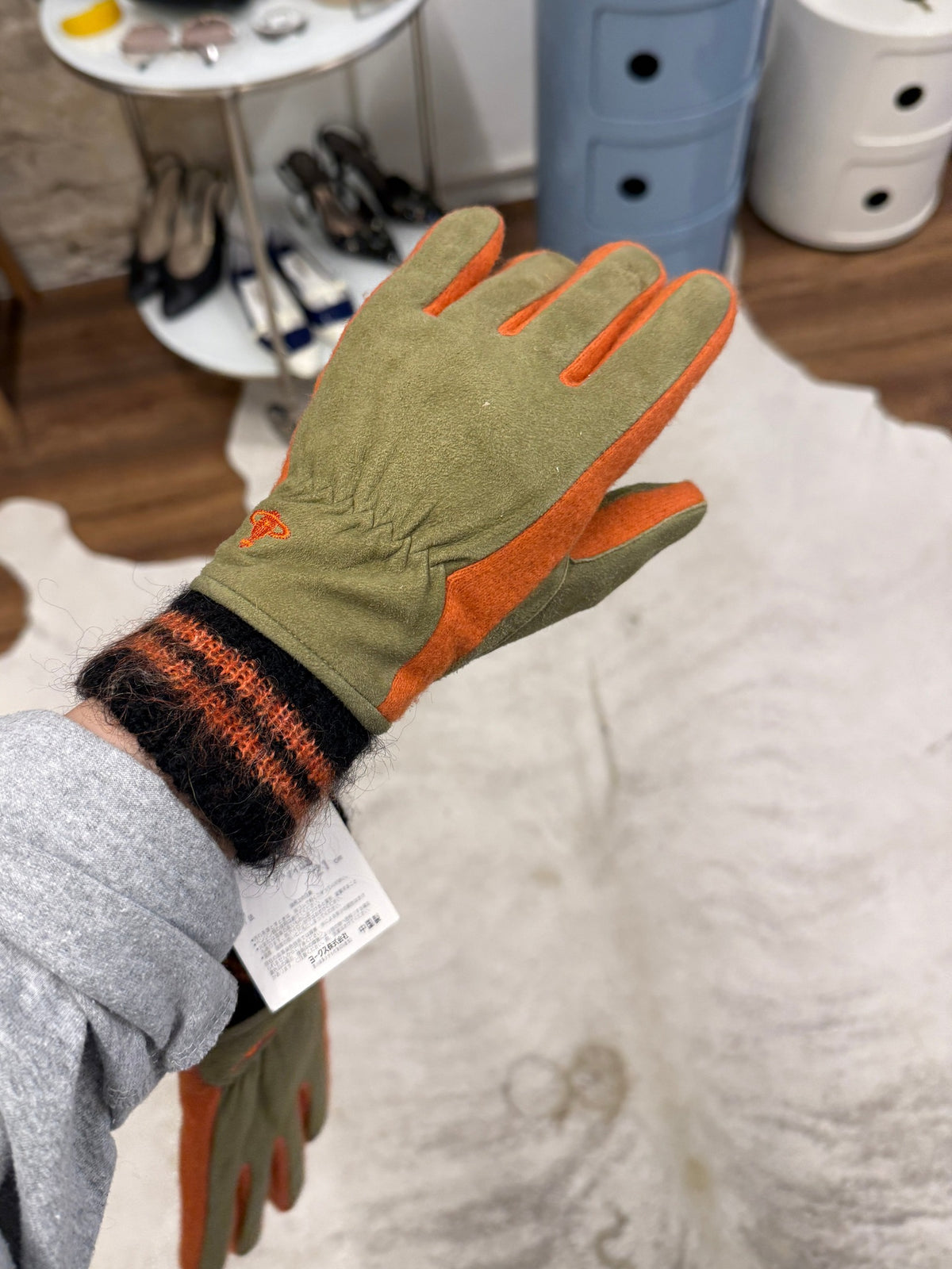 Vivienne Westwood Orb Suede Knit Gloves