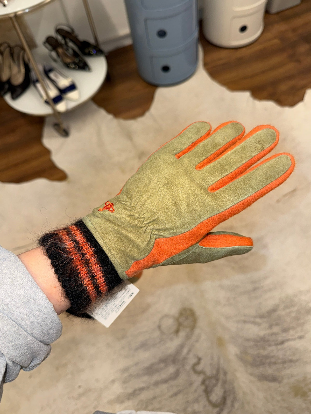 Vivienne Westwood Orb Suede Knit Gloves