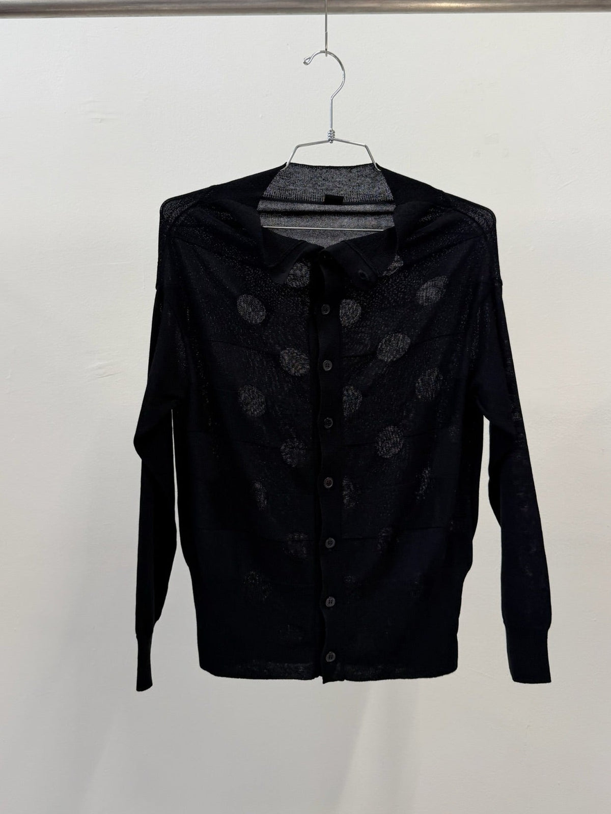Y's Yohji Yamamoto Sheer Dot Knit Cardigan