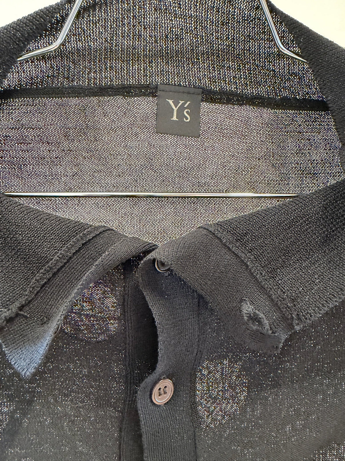 Y's Yohji Yamamoto Sheer Dot Knit Cardigan